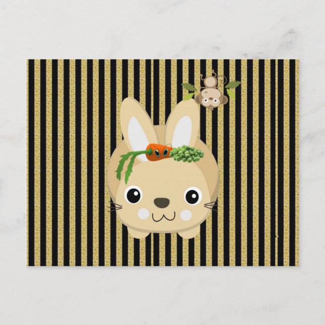 Postal Guisas de zanjas de rayas marrones de mono de cone (Anverso)