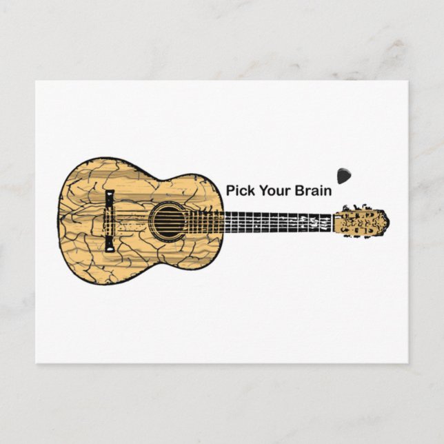 Postal Guitar: Escoge tu cerebro (Anverso)