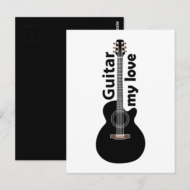 Postal Guitar mi amor guitarra (Anverso / Reverso)