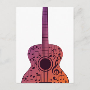 Postal Guitar y Music Notes 2