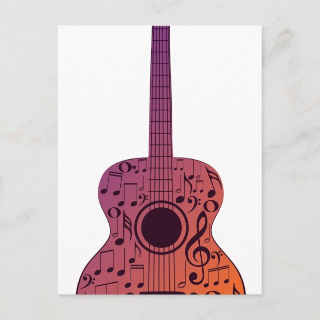 Postal Guitar y Music Notes 2 (Anverso)