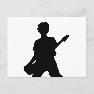 Postal Guitarista Silhouette - B&W