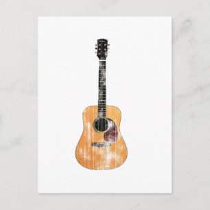 Postal Guitarra acústica con problemas verticales