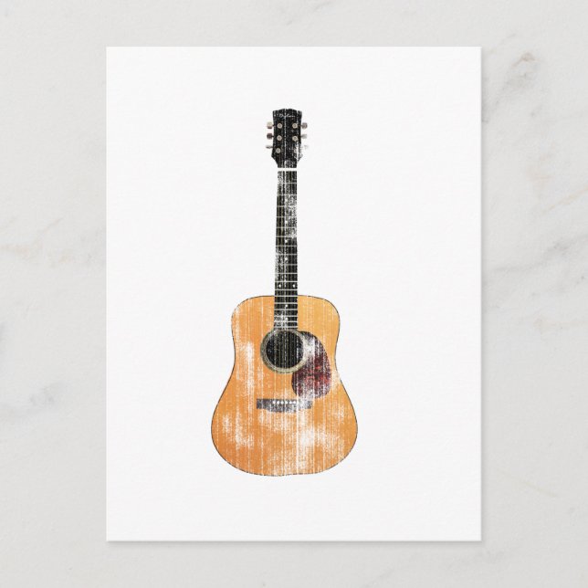 Postal Guitarra acústica con problemas verticales (Anverso)