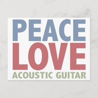 Postal Guitarra acústica de amor por la paz