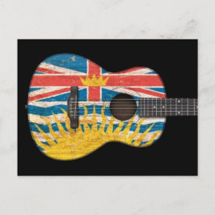 Postal Guitarra acústica de la bandera de la Columbia Bri
