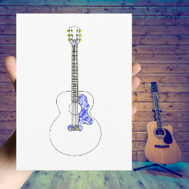 Postal Guitarra Acústica Simple dibujar Guay Music
