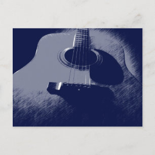 Postal Guitarra Azul
