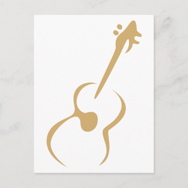 Postal Guitarra clásica con estilo de dibujo a la sombra (Anverso)