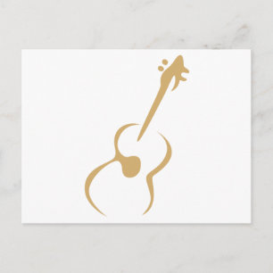 Postal Guitarra clásica con estilo de dibujo a la sombra