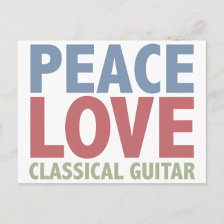 Postal Guitarra clásica de amor por la paz