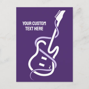 Postal Guitarra con estilo de texto personalizado