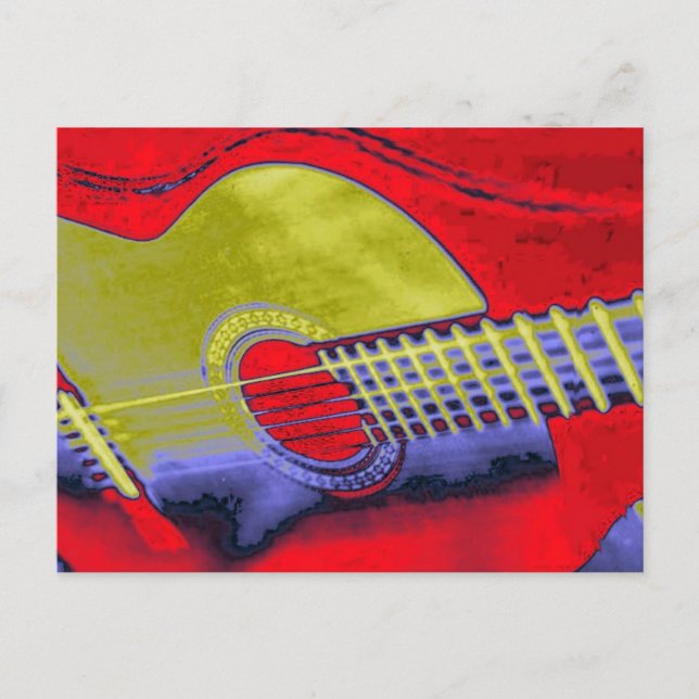 Postal Guitarra de arte pop (Anverso)
