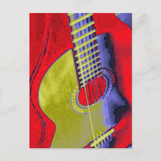 Postal Guitarra de arte pop (Anverso)