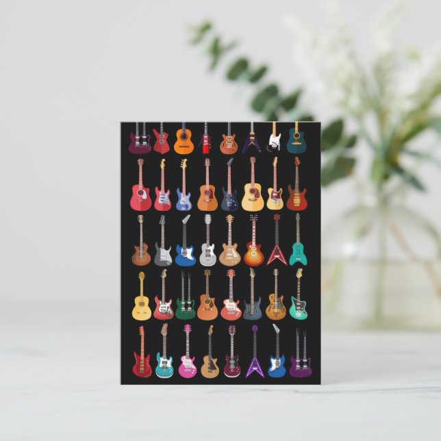 Postal Guitarra Diversidad Guitarra Guitarra Música Amant (Anverso de pie)