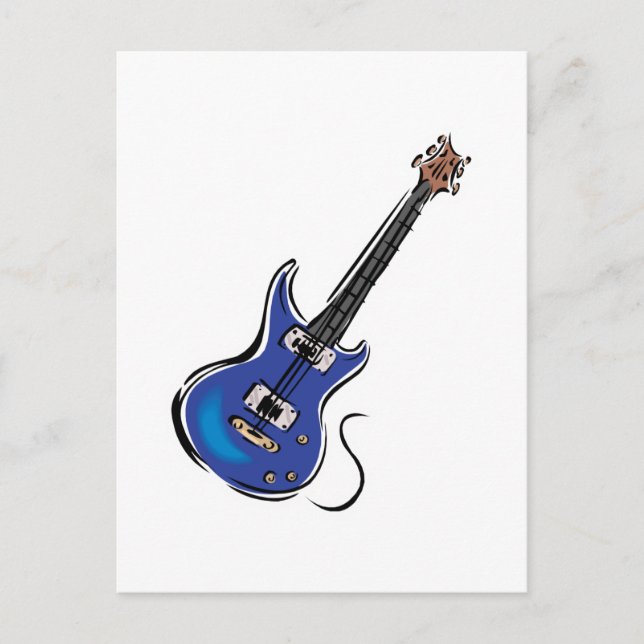 Postal guitarra eléctrica azul (Anverso)