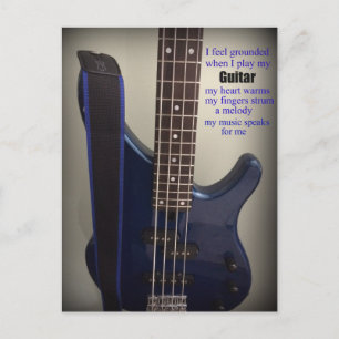 Postal Guitarra Eléctrica Azul con Frase