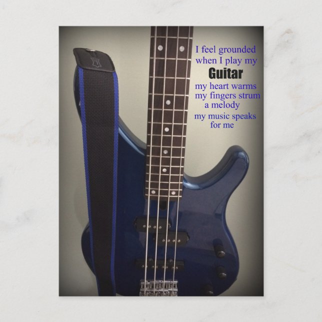Postal Guitarra Eléctrica Azul con Frase (Anverso)