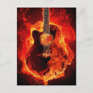 Postal Guitarra en llamas