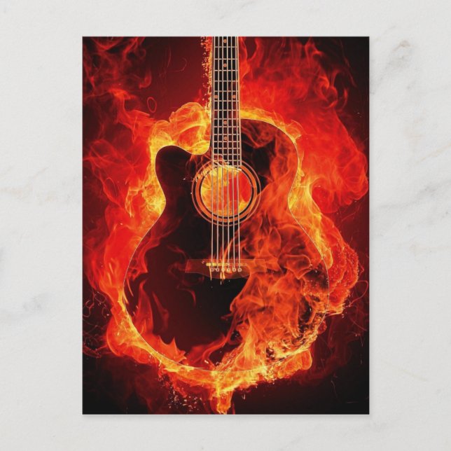 Postal Guitarra en llamas (Anverso)