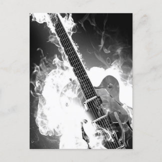 Postal Guitarra Flamante de B&W
