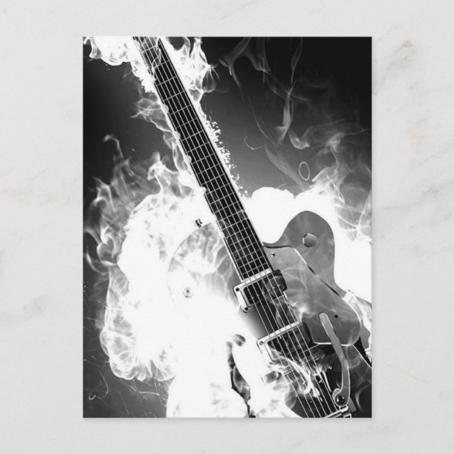 Postal Guitarra Flamante de B&W (Anverso)