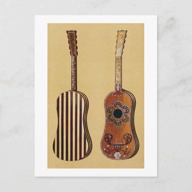 Postal Guitarra incrustada con madre de perla, de 'Musica (Anverso)