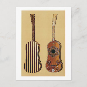 Postal Guitarra incrustada con madre de perla, de 'Musica