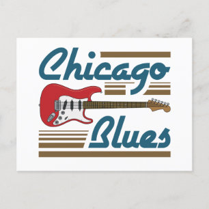 Postal Guitarra musical del Blues de Chicago