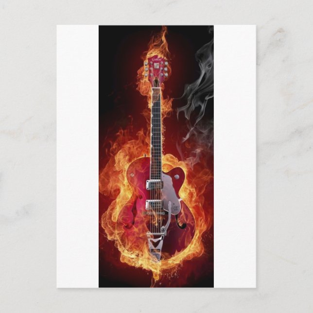 Postal Guitarra rock and roll (Anverso)