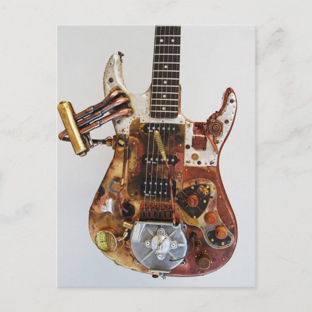 Postal Guitarra Steampunk (Anverso)