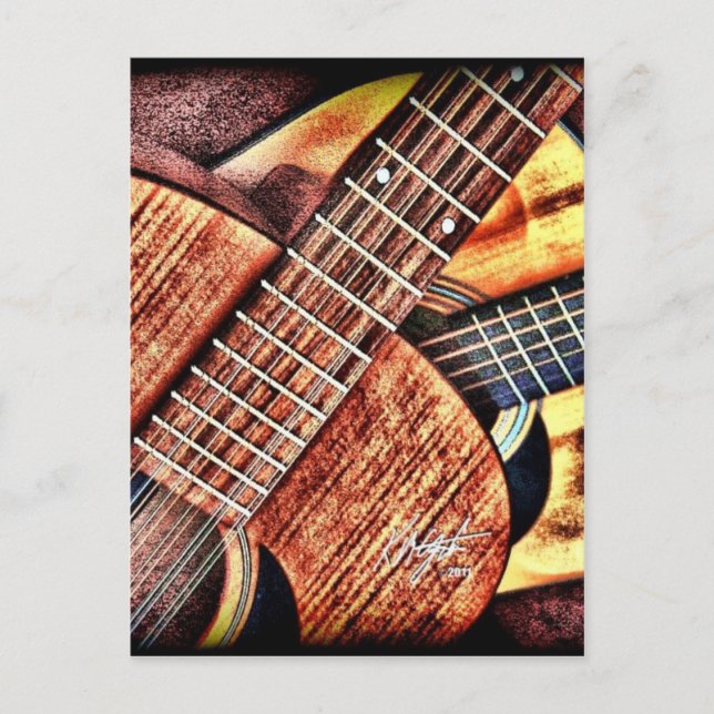 Postal Guitars de alto contraste (Anverso)