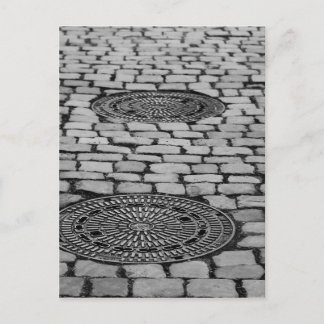 Postal Gullideckel Manhole Paving Stones Cobre Road
