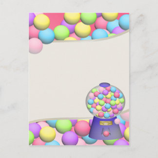 Postal Gumballes y máquina de bubblegum