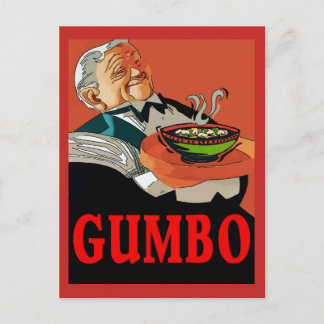 Postal Gumbo, camarero vintage