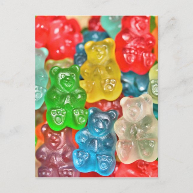 Postal Gummibears collage de la diversión curando el amor (Anverso)
