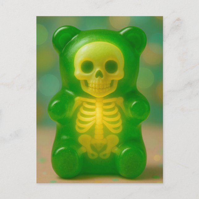 Postal Gummy Skeleton Bear Magnet (Anverso)