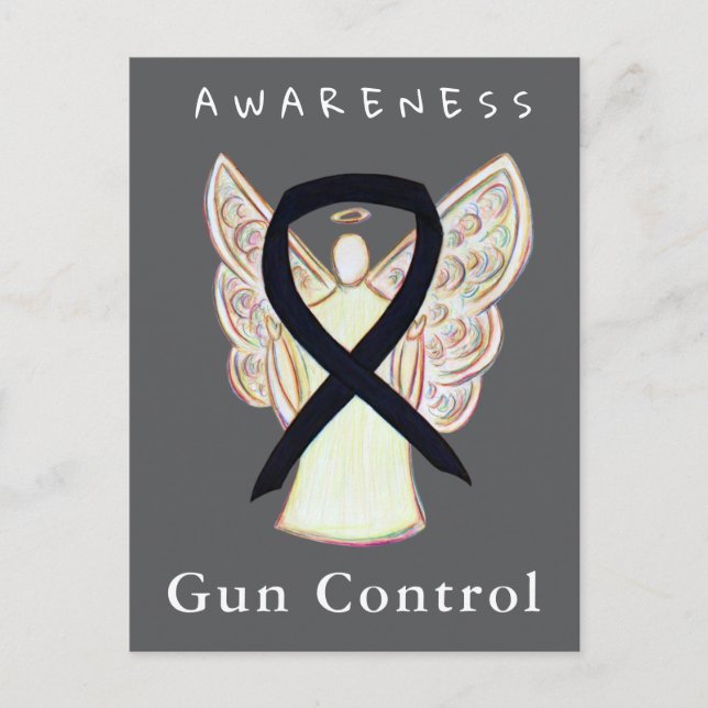 Postal Gun Control Awareness Black Ribbon Custom Cards (Anverso)