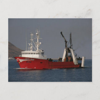 Postal Gun Mar, arrastrero de la pesca en puerto holandés