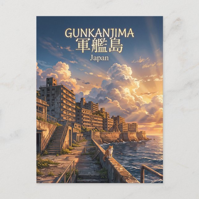 Postal Gunkanjima Japón (Anverso)