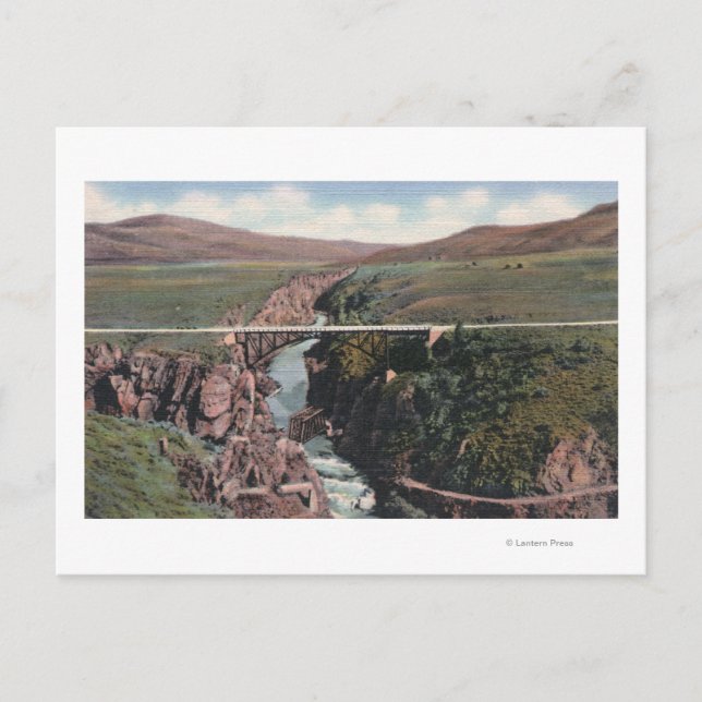 Postal Gunnison, CO - Puente Sapinero sobre el lago (Anverso)