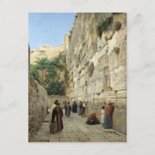 Postal Gustav Bauernfeind : El muro occidental en Jerusal