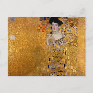 Postal Gustav Klimt,Adele,Art Nouveau,deco,oro,pinturas