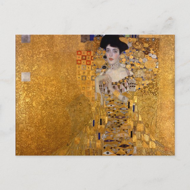 Postal Gustav Klimt,Adele,Art Nouveau,deco,oro,pinturas (Anverso)