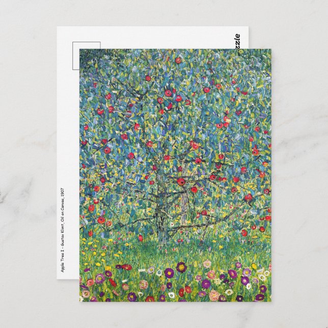 Postal Gustav Klimt - Árbol de manzanas (Anverso / Reverso)