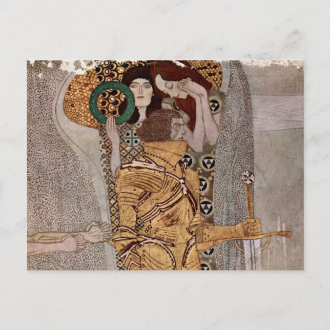 Postal Gustav Klimt ~ Beethovenfries Postcard (Anverso)