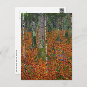 Postal Gustav Klimt - Birch Wood