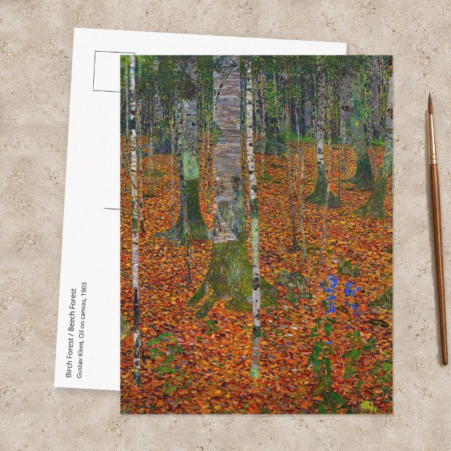 Postal Gustav Klimt - Bosque de Abedules (Subido por el creador)