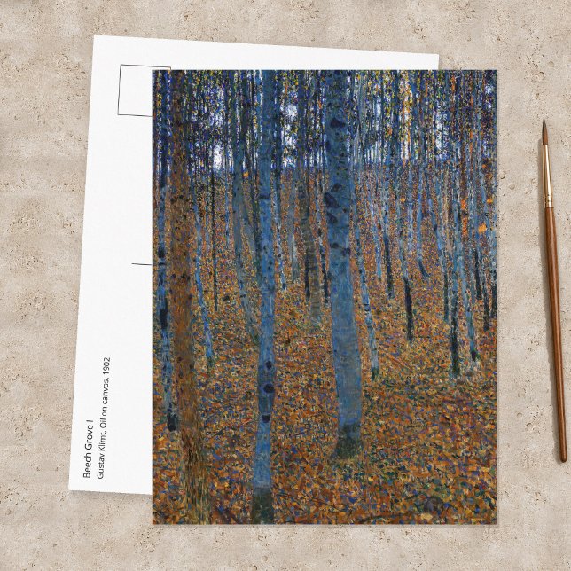 Postal Gustav Klimt - Bosque de Hayas I (Subido por el creador)