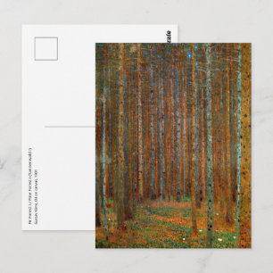 Postal Gustav Klimt - Bosque Pino de Tannenwald